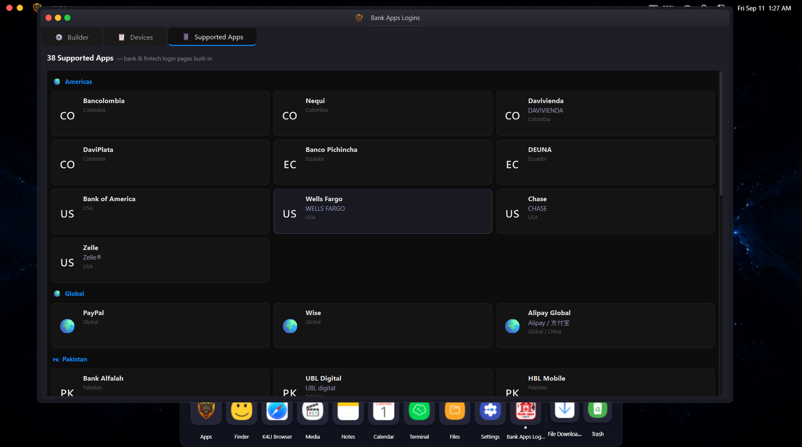 Banks app logins